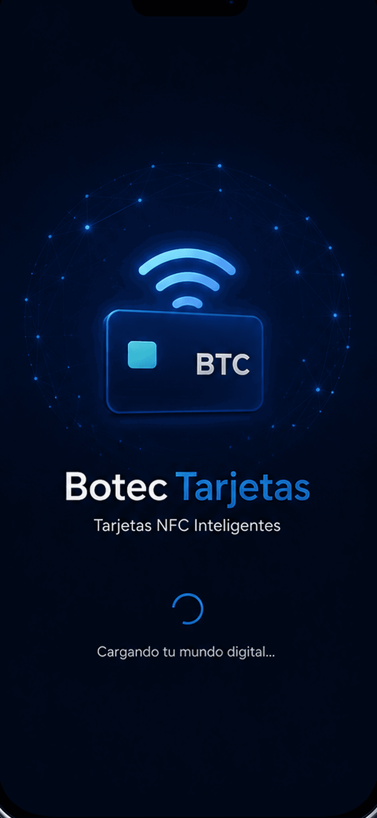 Pantalla de carga de Botec Tarjetas iOS